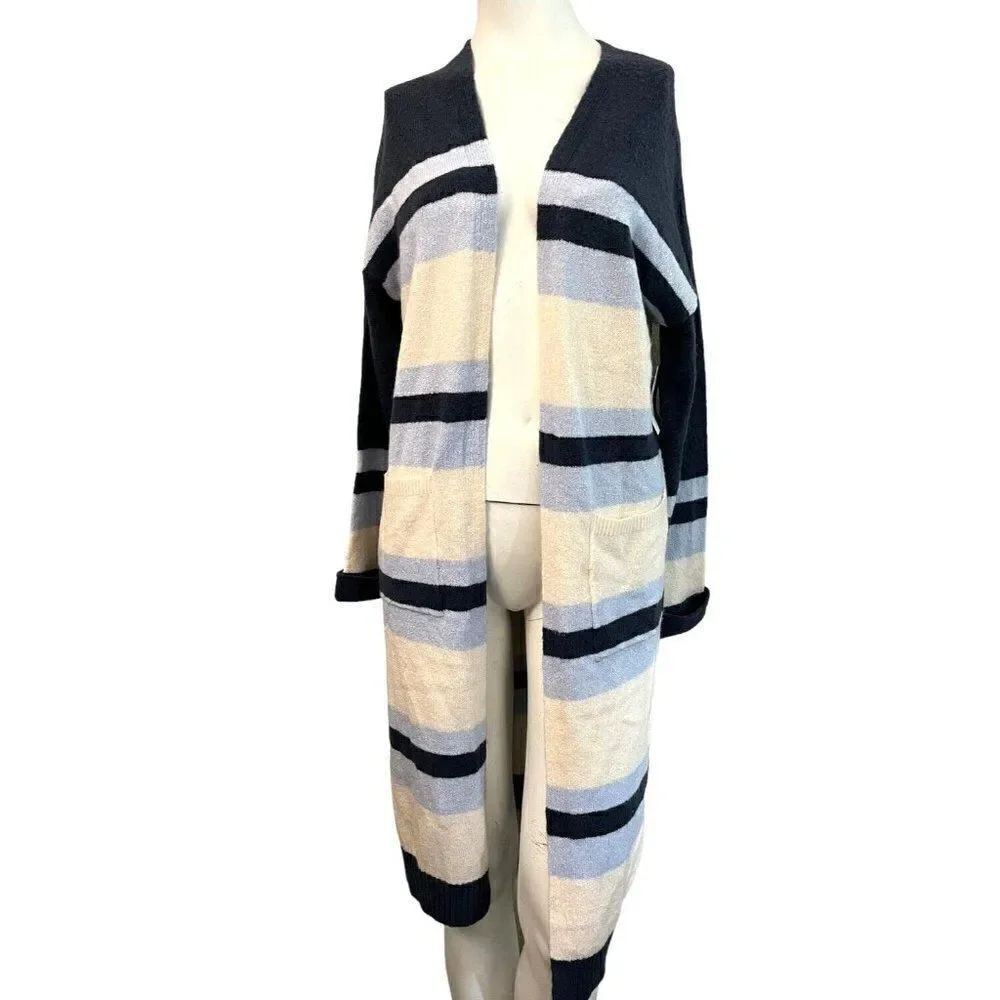 Ladies Long Cozy Striped Duster Oversized Cardigan Sweater NWT Freshman 1996
